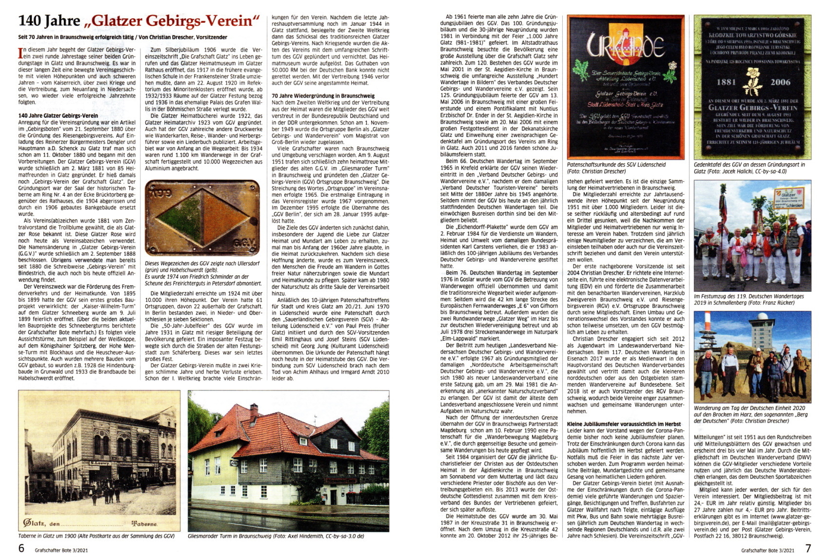 Artikel in der Ausgabe von März 2021 der Heimatzeitung „Grafschafter Bote“